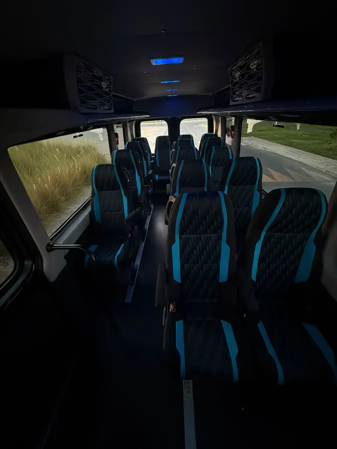 Quilted leather seats inside one of our coaches
